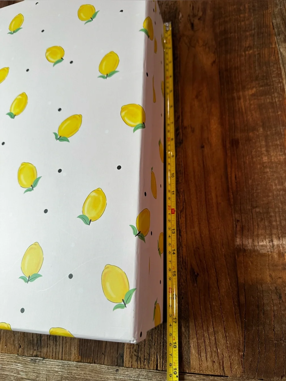 Lemon Pattern Decorative Storage Box - White and Yellow
